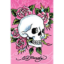 Day Of The Dead Mexico, Skull Pics, Ed Hardy Tattoos, Ed Hardy Designs, Print Outs, Vampire Art, Skull Artwork, Pink Skull, Christian Audigier