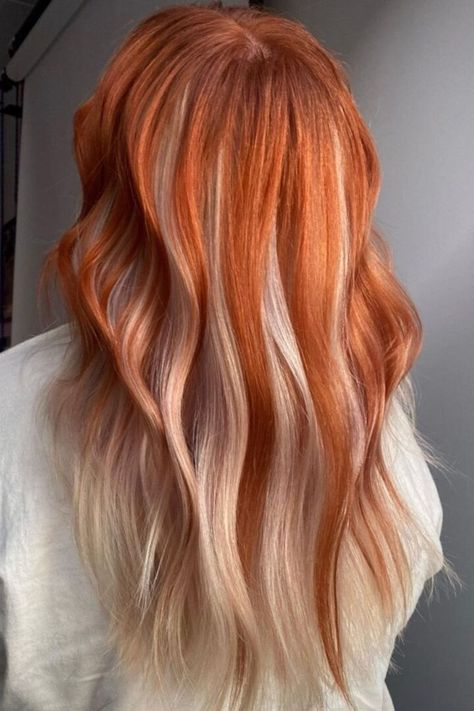 Rainbow hair but in autumn hues! This incredible vivid look will make a statement for sure. This is exactly what we have in mind when we think of envious hair colors.//photocredit: @hairbylunabelle Blonde And Orange Hair Highlights, Orange Hair Highlights, Blonde And Orange Hair, Yellow Orange Hair Color, Pravana Orange Hair, Autumn Hair Colors, Sunset Orange Arctic Fox Hair, Orange Multicolor Hair, Red And Orange Vivid Hair