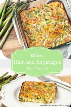 Asparagus Breakfast Casserole, Asparagus Breakfast, Ham And Asparagus, Asparagus Quiche Recipes, Ham And Egg Casserole, Quiche Recipes Crustless, Asparagus Recipes Oven, Asparagus Egg, Asparagus Frittata