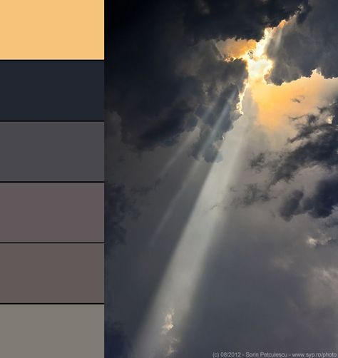 Stormy sky Stormy Sky Color Palette, Stormy Color Palette, Storm Sorcerer, Stormy Aesthetic, Ocean Color Palette, Colour Palate, Gold Sunset, Brand Vision, Stormy Sky