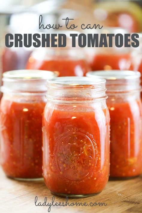 Canning Crushed Tomatoes Water Bath, Can Crushed Tomatoes Recipes, How To Can Crushed Tomatoes, Canned Crushed Tomatoes Recipes, How To Can Frozen Tomatoes, Crushed Tomatoes Canned, Homemade Crushed Tomatoes, Canned Crushed Tomatoes, Canning Veggies