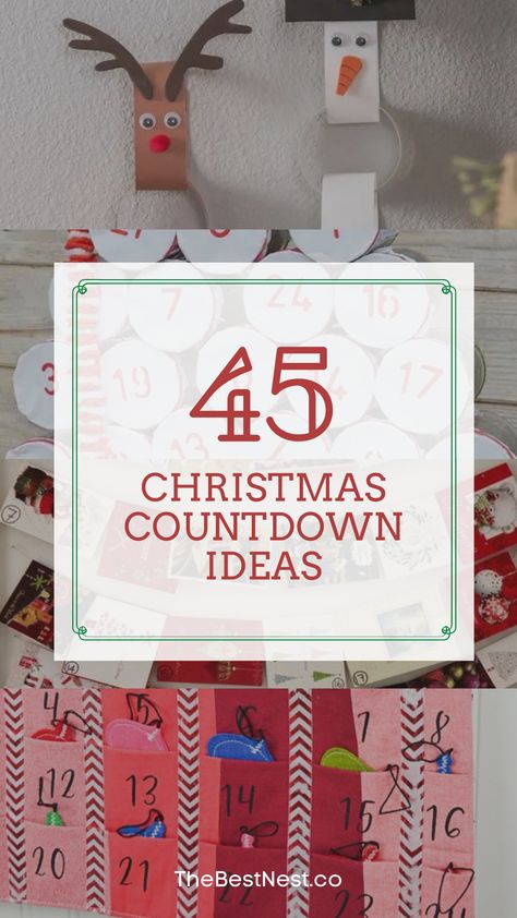 How many days are there until Christmas? Advent calendars and Christmas countdowns are a great way to stop kids from asking! Here's 45 unique ways to countdown to the holidays including crafts, DIY, activities, and acts of kindness. #craftsforkids #adventcalendar #countdowntochristmas #holidays #easydiy #christmas Christmas Countdown Kids, Christmas Countdown Ideas, Christmas Countdown Crafts, Countdown For Kids, Countdown Ideas, Christmas Advent Calendars, Santa Countdown, Christmas Countdown Diy, Printable Advent Calendar