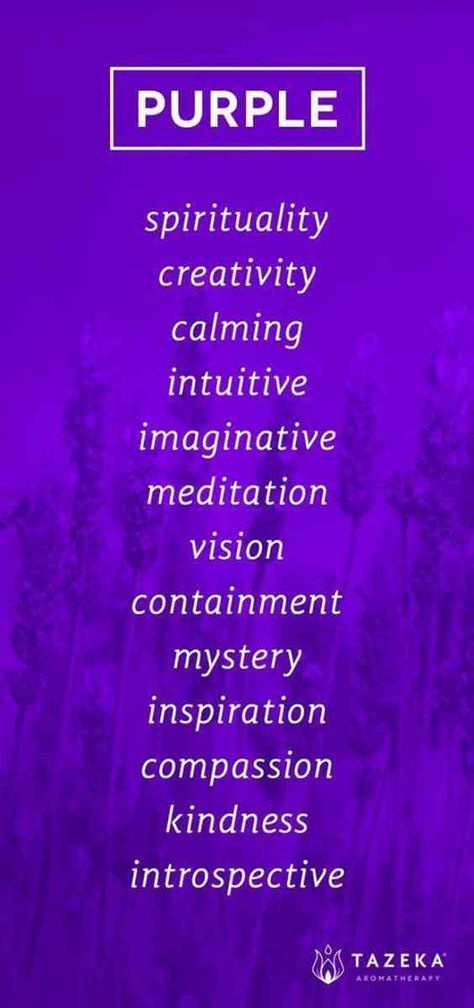 "Purple: spirituality, creativity, calming, intuitive, imaginative, meditation, vision, containment, mystery, inspiration, compassion, kindness, introspective." Colour Psychology, Purple Quotes, Color Meanings, Purple Reign, Purple Love, All Things Purple, Color Psychology, Girly Quotes, Color Therapy