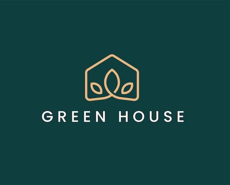 Vector simple house leaf logo vector ill... | Premium Vector #Freepik #vector #real-estate-house #mortgage #house #real-estate-concept Green House Logo Design, Housing Logo Design, Home Stay Logo, Greenhouse Logo, Realestate Logo, Green Real Estate, University Branding, Real Estate Company Logo, Cs Logo