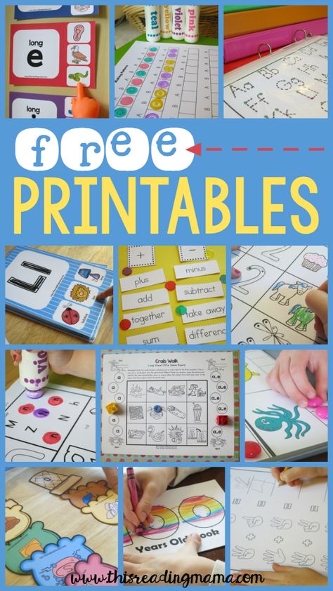 FREE Printables and Learning Activities from This Reading Mama Preschoolers Games, Free Printables For Kids, Gratis Printables, Printables For Kids, Alphabet Activities Preschool, Children Learning, Learning Time, Kindergarten Learning, Free Preschool