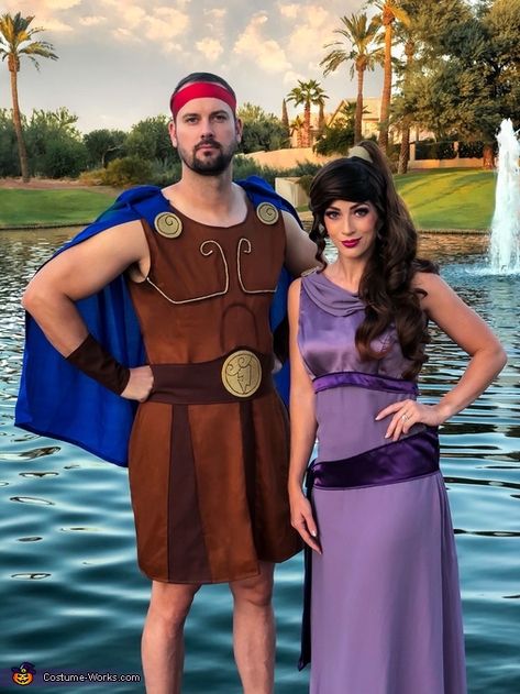 Hercules Costume Diy, Hercules And Meg Costume, Diy For Couples, Meg Costume Hercules, Casual Purple Dress, Megara Costume, Meg Costume, Meg From Hercules, Hercules And Meg