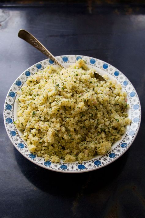 Herbed Lemon Quinoa Recipe | SAVEUR Lemon Quinoa, Quinoa Dishes, Quinoa Recipe, Chop Suey, Passover Recipes, Think Food, Quinoa Recipes, Side Recipes, Side Dish Recipes