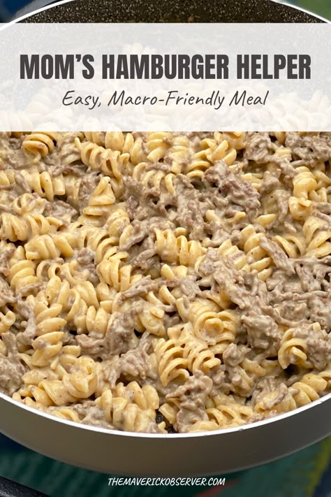 Homemade Philly Cheesesteak Hamburger Helper, Homemade Hamburger Helper Stroganoff Easy Recipes, Diy Hamburger Helper Stroganoff, Macro Friendly Hamburger Helper, Easy Stove Top Meals Cheap, Diy Hamburger Helper Recipes, Hamburger Meat Recipes Stove Top, Homemade Hamburger Helper Stroganoff, Diy Hamburger Helper