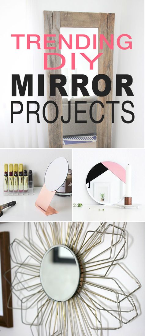 Trending DIY Mirror Projects! | OhMeOhMy Blog Diy Starburst Mirror, Mirror Projects, Craft Storage Diy, Old Kitchen Tables, Craft Organization Diy, Trending Diy, Dollar Diy, House Renovation Projects, Starburst Mirror