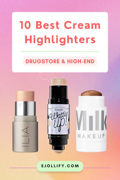 10 Best Cream Highlighter For a Natural Glowy Makeup • 2022 Makeup Highlighter Products, Best Makeup Highlighter, Best Highlighter Stick Makeup, Best Highlighter Makeup Glow, Best Highlighter For Fair Skin, Best Highlighter Stick, Good Highlighters For Makeup, Ulta Highlighter, Highlighter Makeup Products