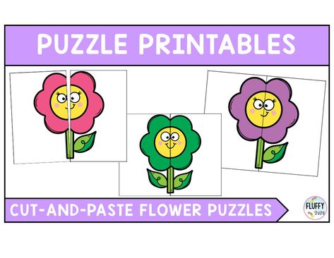 Flower Puzzles, Printable Puzzles For Kids, Pattern Activities, Preschool Lesson Plan, Spring Printables, Family Puzzles, Small Group Activities, Color Puzzle, Printable Puzzles