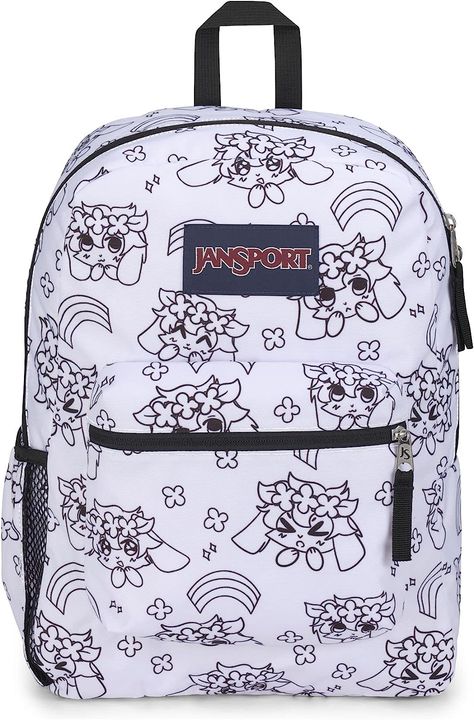 Amazon.com | JanSport Cross Town Backpack, 17" x 12.5" x 6" - Simple Bag with 1 Main Compartment, Front Utility Pocket - Premium Class Accessories - Anime Emotions | Kids' Backpacks Jansport Backpacks, Mochila Jansport, Girls Luggage, Jansport Superbreak Backpack, Modern Backpack, Simple Bag, Simple Backpack, Diy Backpack, Bottle Sleeves