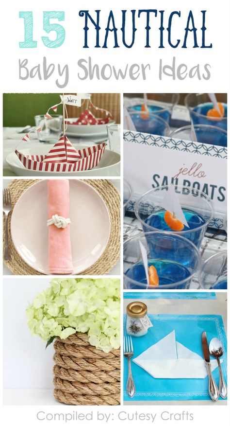 Nautical Baby Shower Ideas, Nautical Baby Shower Boy, Ocean Baby Showers, Beach Baby Showers, Pastas Recipes, Ahoy Its A Boy, Nautical Diy, Shower Thoughts, Twin Shower