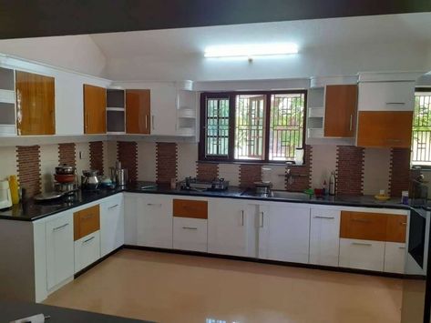 Kitchen, Lighting, Storage Designs by Carpenter FOLLOW ME 99 272 888 82, Ernakulam | Kolo Modern Kitchen Open, 3d Living Room, Mandir Design, Carpenter Work, Kitchen Images, Bungalow Design, Showroom Design, Storage Design, False Ceiling