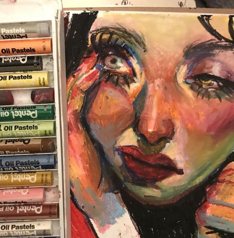 Reference Photos For Artists Inspiration, Oil Pastel Artists, Oil Pastel Art Portrait, Oil Pastel Art Ideas Inspiration, Oil Pastel Portrait, Oil Pastel Paintings, Oil Pastel Art, Oil Pastel Drawings, Sketchbook Inspo