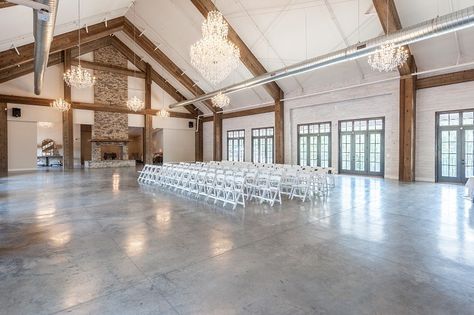 Concrete Wedding, Event Venue Design, Farmhouse Wedding Venue, Alabama Wedding Venues, Event Venue Spaces, South Alabama, City Wedding Venues, Function Hall, Wedding Venues Indoor