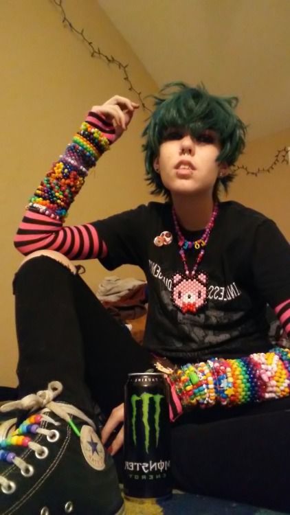 Cringe Culture Is Dead, Cringe Culture, Kandi Necklace, Chunky Boots, Tumblr, Green, Hair