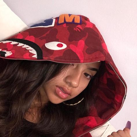 I could’ve took better pictures 🙄 Hoodie from @pretty.young.thyng 😍 Bape Outfits Baddie, Bape Jacket, Bape Outfits, Bape Shark, Outfits Baddie, Red, Instagram