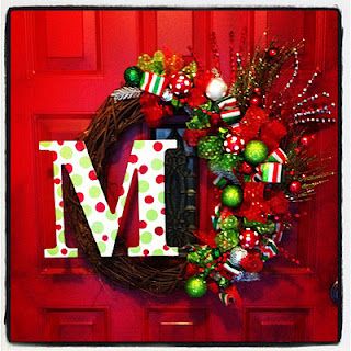 Personalized wreath Do It Yourself Decoration, Wreath Holder, The Letter M, Ribbon Ornaments, Wooden Letter, 12 December, Round Wreath, Glue Sticks, Letter M