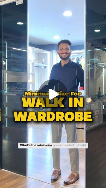 Sourabh Jain | Design Educator on Instagram: "“SAVE” this for your Walk-in Wardrobe ☑️

좁 Single Side Wardrobe: Minimum 7 feet by 5 feet.

📐 L-Shaped Wardrobe: Also starts at 7 feet by 5 feet.

🚪 Parallel Wardrobes: Add 2 feet on each side for the wardrobes, plus a 3-foot walkway in between. Total at least 7 feet by 7 feet.

[ walk-in wardrobe, wardrobe design, interior design, home interiors, HoumeIndia ]" Wardrobe Design Interior, L Shape Wardrobe Design, Walk In Closet Design, Walk In Wardrobe, Closet Designs, Wardrobe Design, Closet Design, Home Interiors, Walk In Closet