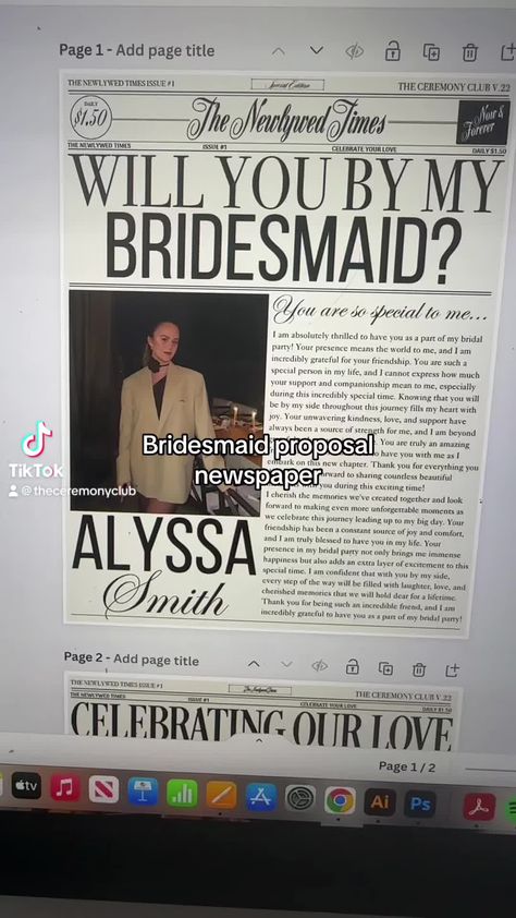 Attention Brides! Are you searching for the perfect addition to your bridesmaid proposal boxes? Look no further! Our new Newspaper template, specially designed for bridesmaid proposals, is here to elevate your bridesmaid proposals to the next level! This template is incredibly user-friendly! Upon purchase, you'll receive an email containing a PDF with a link to the editable version of this design. Once you've customized the design, all that's left to do is print! We recommend printing on cardsto Bridesmaid Proposal Unique Creative, Brides Made Proposals, Bridesmaid Proposal Box Ideas Diy, Bridal Party Asking Ideas, Bridesmaid Boxes Proposal, Bridesmaid Questionnaire, Bridal Proposal Box Ideas, Best Proposal Ideas, Bridesmaid Proposal Box Ideas