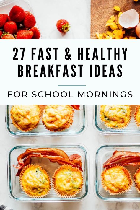 These healthy kids breakfast ideas are fast and easy to make and the perfect way to start a busy day full of learning! Great for busy school mornings. Breakfast On School Mornings, Breakfast Ideas For High Schoolers, School Year Breakfast Ideas, Easy School Day Breakfast, Easy Morning Breakfast For Kids Back To School, Week Day Breakfast Ideas, Quick Before School Breakfast, Weekday Breakfast Kids, Kindergarten Breakfast Ideas