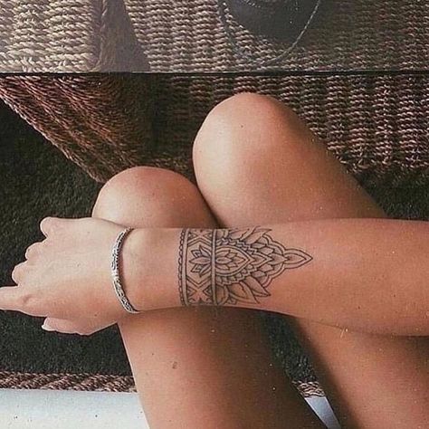 Mandala Wrist Tattoo, Mandela Tattoo, Mandala Sleeve, Cuff Tattoo, Upper Arm Tattoos, Small Wrist Tattoos, Butterfly Tattoos, Wrist Tattoos For Women, Tattoo Arm