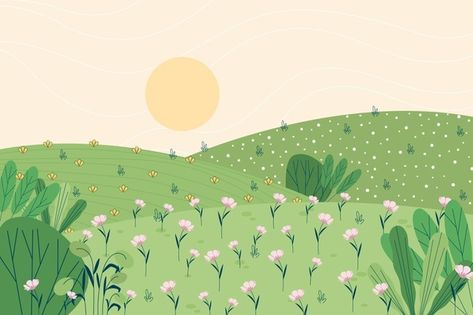 Spring landscape | Free Vector #Freepik #freevector #forest #landscape #spring #environment Soft Wallpaper Landscape, Wallpaper Landscape Laptop Aesthetic, Ipad Wallpaper Landscape, Cute Pc Wallpaper, Walpapers Cute, Wallpaper Landscape, Computer Wallpaper Desktop Wallpapers, Images Kawaii, Cute Laptop Wallpaper