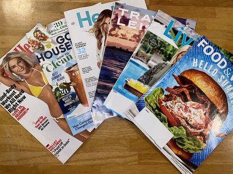 Free Magazines By Mail, Free Magazine Subscriptions, Cheap Stuff, Crocs Clog, Hgtv Magazine, Flea Market Flip, Magazine Collage, Free Magazines, Cool Magazine