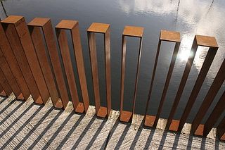 Railings - boxy by PortlandDevelopments, via Flickr Tilburg Netherlands, Garde Corps Metal, Steel Fence, Lan Can, Urban Furniture, Street Furniture, Railing Design, Deck Railings, Corten Steel