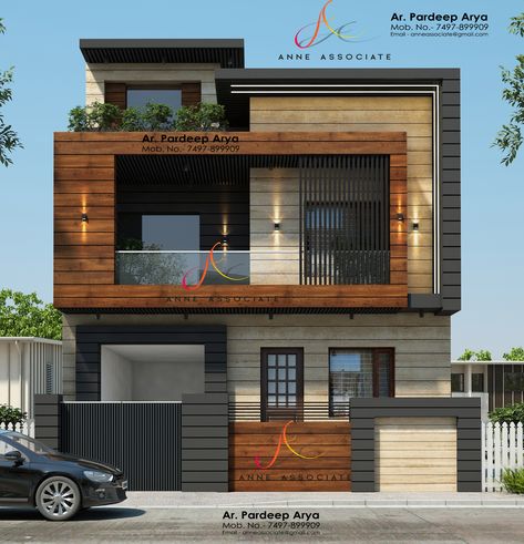 Ar Pardeep Arya A n n e A s s o c i a t e Architect // Interior Designer Email :- anneassociate@gmail.com Contect :- 74978-99909,9034382740 Lahoria Chowk, Hisar 30x50 House Elevation Design, Duplex Elevation Design, Front Elevation Designs Modern, Indian House Exterior Design, Modern Brick House, House Structure Design, Elevation Ideas, Building Front Designs, Modern Elevation