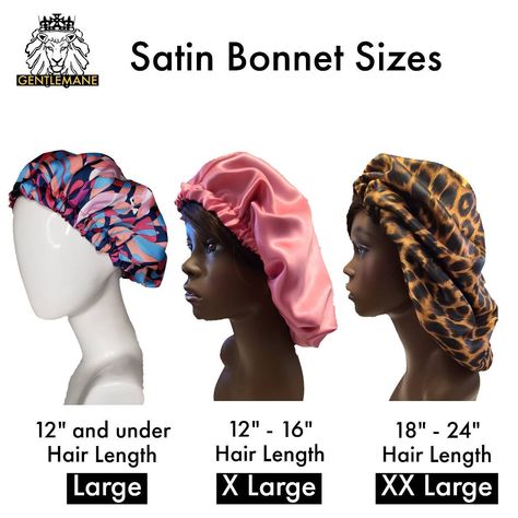 Gentlemane Reversible Satin Bonnet Hair Bonnet Pattern, Satin Products, Scrunchies Business, Satin Bonnet Natural Hair, Satin Bonnets, Bald Cap, Diy Hair Accessories Ribbon, Bonnet Pattern, Hair Strands