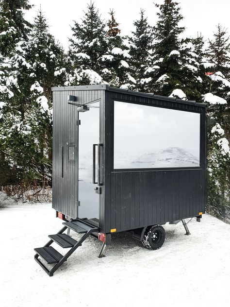 Mobile Sauna Diy, Scandinavian Sauna Outdoor, Sauna Mobile, Sauna Trailer, Trailer Sauna, Scandinavian Sauna, Small Sauna, Mobil Bar, Scandinavian Saunas