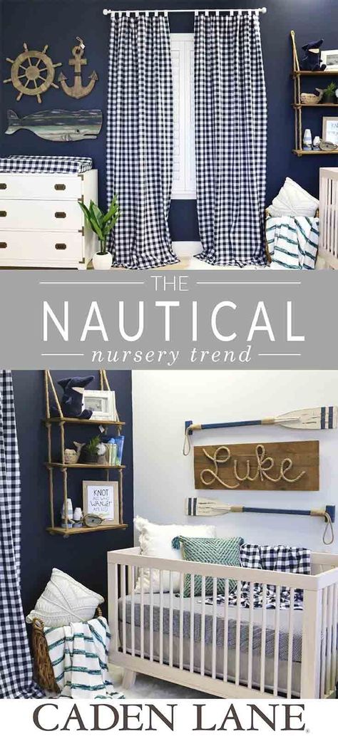 Sailor Nursery, Boys Curtains, Nautical Baby Room, Nautical Nursery Boy, Nursery Nautical, Coastal Nursery, Baby Boy Decorations, Boy Nursery Themes, Nautical Room