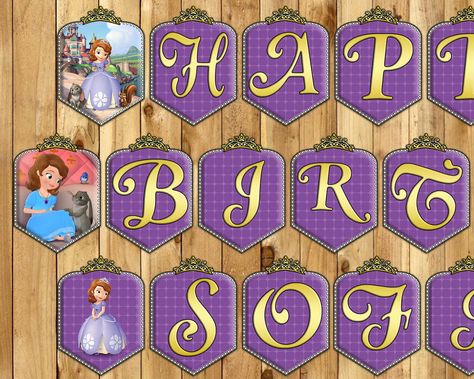 Sofia the First Birthday Banner Princess Sofia Birthday Banner Sofia Happy Birthday Banner Sofia The First Banner Instant Download Printable by InstaBirthday on Etsy https://www.etsy.com/listing/242811953/sofia-the-first-birthday-banner-princess Sofia The First Banner, Birthday Cake Princess, Princess Sofia Birthday, Cake Princess, Sofia The First Birthday Party, Birthday Cake For Mom, Princess Sofia The First, First Birthday Banner, Best Birthday Quotes