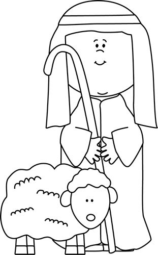 Black and White Black and White Shepherd with Sheep Sheep Clip Art, Shepherd With Sheep, Roi Mage, The Lost Sheep, Bible Story Crafts, Preschool Bible, Pastors Appreciation, Bible Coloring Pages, Vbs Crafts