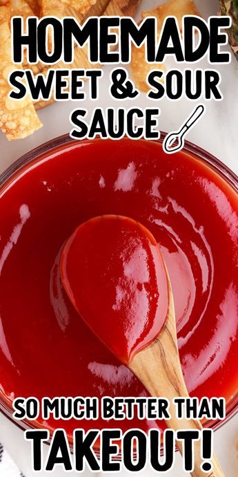 Recipe Sweet And Sour Sauce, Homemade Sweet And Sour Sauce, Sweet N Sour Sauce Recipe, Homemade Chinese Food, Sweet And Sour Meatballs, Homemade Sauce Recipes, Homemade Condiments, Asian Sauce, Easy Chinese Recipes