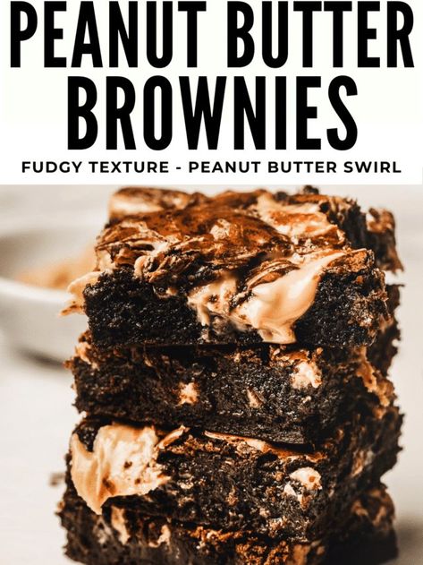 chocolate peanut butter brownies Peanut Butter Brownies Recipe, Peanut Butter Swirl Brownies, Chocolate Peanut Butter Brownies, Brownie Frosting, Chocolate Chip Brownies, Butter Brownies, Swirl Brownies, Swirl Cake, Best Peanut Butter