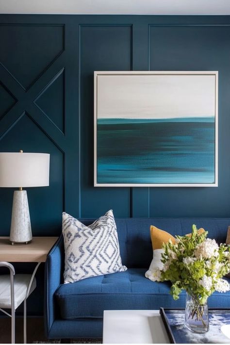 living room painted with Sherwin Williams Azure Tide Sherwin Williams Azure Tide, Intense Teal Sherwin Williams, Sherwin Williams Watery, Sherwin Williams Revere Pewter, Coastal Home Exterior, Coastal Paint Colors, Coastal Paint, Revere Pewter Benjamin Moore, Sea Salt Sherwin Williams