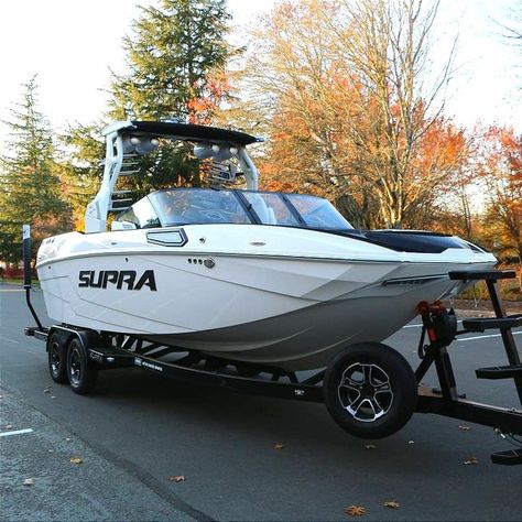 2022 Supra SL 550 For Sale Standard + maxed out options including: Surf System, Full Stereo and 2 Subs, 4 Board Racks, Stern Thruster, Full RGBs, Bow Lights, Tower Light Bar, Under Water Lights, Bow to Stern extra Sun Shade, Dual Rider Cameras, Trailer Step and more... Asking Price: $164,999 Stock Number: d9v7hv #boatforsale #boatlife #powerboat #supra #fishingboat #boating #yachtforsale #yacht #skiboat 2022 Supra, Bow Lights, Supra Boats, Surf Boat, Yachts Luxury, Water Transport, Tower Light, Board Rack, Ski Boats