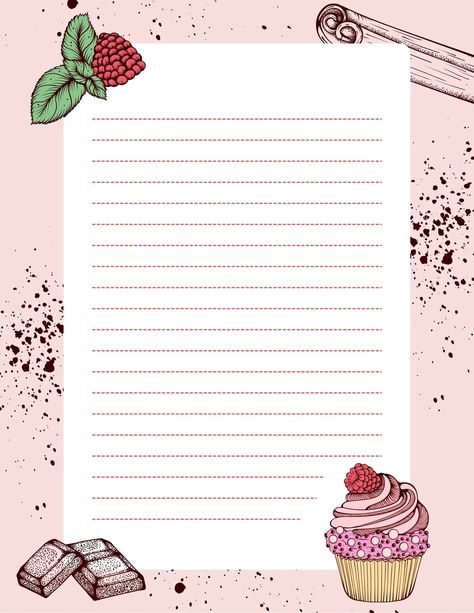 Templates Menu Design Layout, Notebook Template, Grocery List Template, Dessert Illustration, Pink Cartoon, Notebook Templates, Writing Templates, List Template, Templates Printable Free