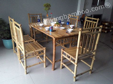 Bamboo Living Room, Modern Table Design, Bamboo Dining Chairs, Modern Classic Furniture, Sunroom Furniture, Bamboo Kitchen, Dining Room Table Chairs, Kitchen Table Chairs, Table And Chair Set