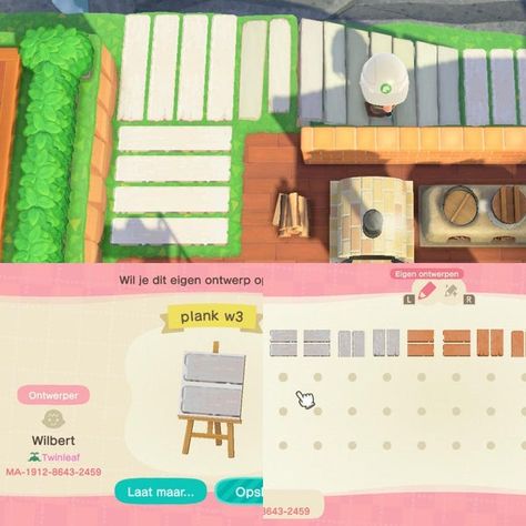 Custom Designs - Path Design Codes - Animal Crossing: New Horizons Wiki Guide - IGN Acnh Idea, Acnh Path, Animal Crossing Qr Codes, Ac Ideas, White Stairs, Animal Crossing 3ds, Animal Crossing Guide, Acnh Design, Acnh Codes