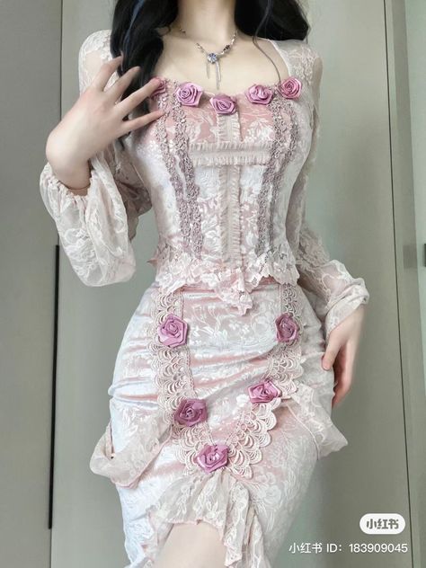 Black Feminine Outfit, Pastel Aesthetic Outfit, Aesthetic Wardrobe, Vintage Slip Dress, Aesthetic Dress, Seductive Clothes, Fantasy Dress, Feminine Outfit, Korean Outfits