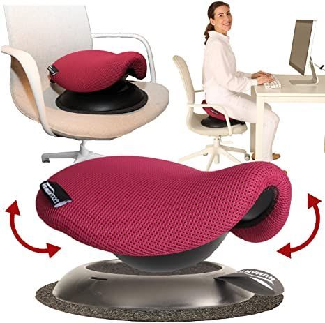 Portable Ergonomic Office Chair - Human Tool Makes Any Chair a Swinging Saddle Chair with Portable Saddle Stool - Makes A Great Gift for Coworkers, Yoga, Meditation and Friends - (Rose) by Humantool Ergonomic Stool, Saddle Chair, Ergonomic Kneeling Chair, Kneeling Chair, Gift For Coworkers, Saddle Stools, Sitting Posture, Adjustable Stool, Better Posture