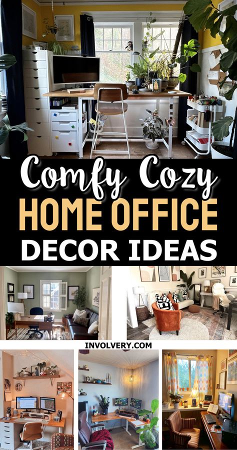 Home office ideas for women - cozy small home office layouts and decor ideas for a work from home area, a guest room office combo or a spare bedroom multipurpose room on a budget Home Office Spare Bedroom, Small Home Office Ideas For Women, Cabin Guest Room, Small Home Office Layout, Dream Home Office, Home Office Decor For Women, Cozy Office Space, Guest Room Office Combo, Comfy Cozy Home