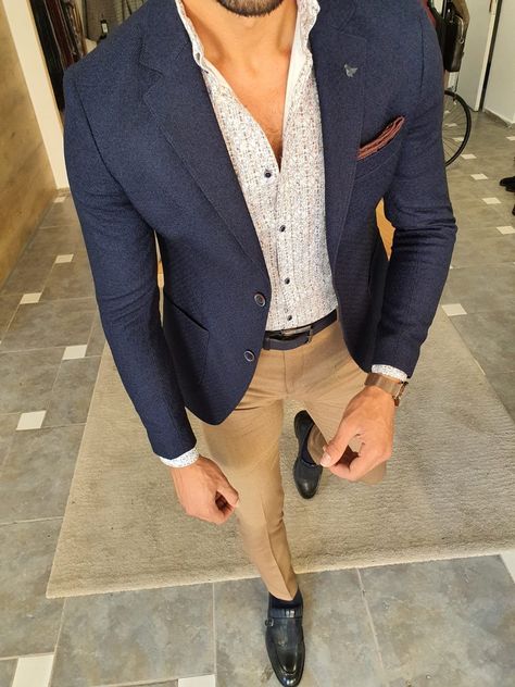 Sports Coat Outfit Men, Blue Blazer Outfit Men, Navy Blazer Outfits, Sport Coat Outfit, Blue Blazer Outfit, Blue Sport Coat, Dark Blue Blazer, Blue Suit Jacket, Blazer Outfits Men