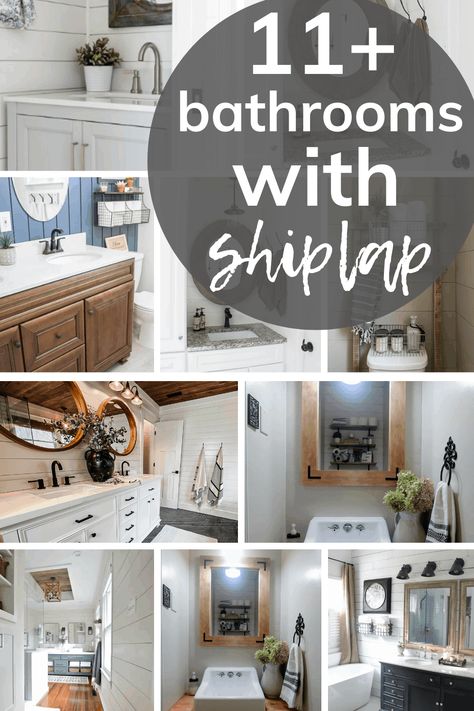 Bathrooms With Shiplap, Bathroom Wall Ideas, Shiplap Diy, Shiplap Bathroom Wall, Installing Shiplap, Farmhouse Bathroom Remodel, Shiplap Ceiling, Shiplap Bathroom, Shiplap Walls