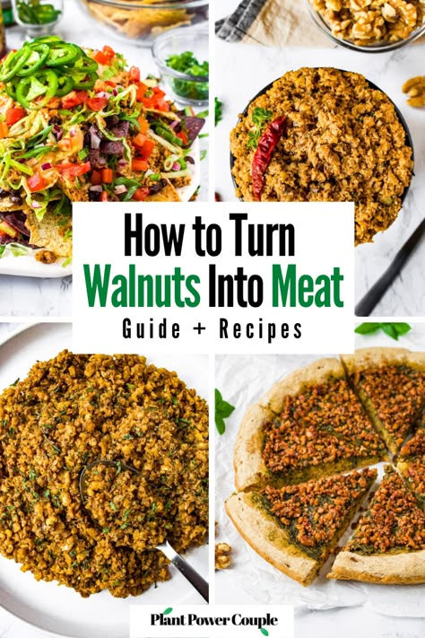 Walnut Meat - tips, tricks, recipes, and everything we know about it! Walnut Beef Recipe, Walnut Meat Spaghetti, Walnut Dinner Recipes, Walnut Meat Tacos, Nut Meat Recipes, How To Make Vegan Meat, Walnut Meat Vegan, Recipes With Walnuts In It, Walnut Meat Recipes