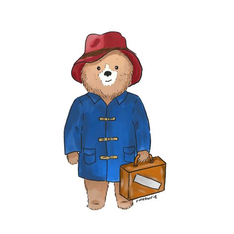 Paddington bear fan art standing Paddington Bear Watercolour, Paddington Drawing, Paddington Party, Europe Scrapbook, Paddington Bear Party, Oso Paddington, Watercolour Ideas, Bear Watercolor, Bear Tattoo